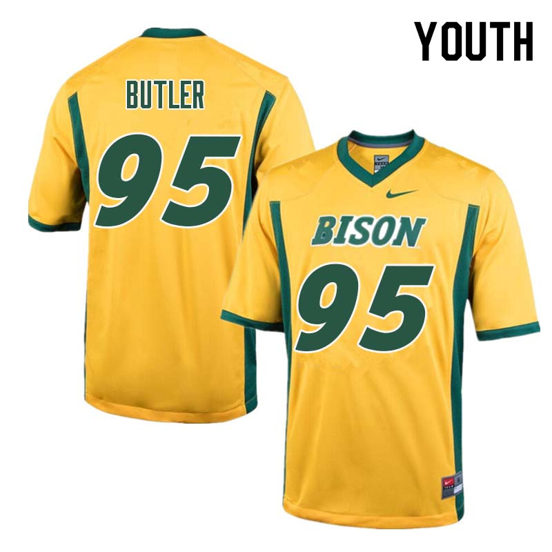 Youth #95 Caleb Butler North Dakota State Bison College Football Jerseys Sale-Yellow - Click Image to Close